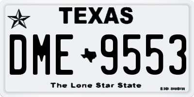 TX license plate DME9553