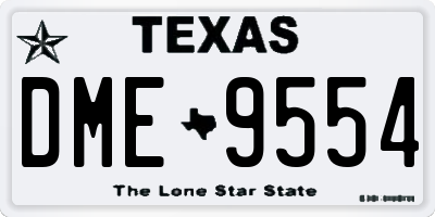 TX license plate DME9554