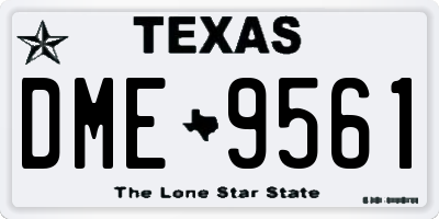TX license plate DME9561