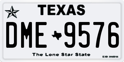 TX license plate DME9576