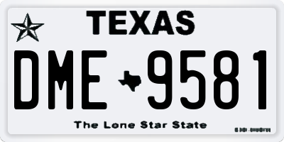 TX license plate DME9581