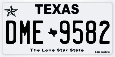 TX license plate DME9582