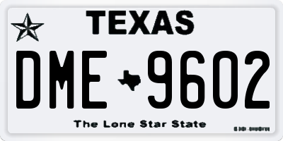 TX license plate DME9602