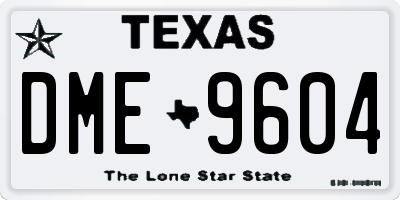 TX license plate DME9604