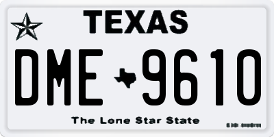 TX license plate DME9610