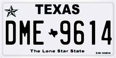 TX license plate DME9614