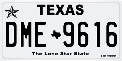TX license plate DME9616