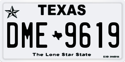 TX license plate DME9619