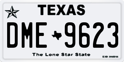 TX license plate DME9623