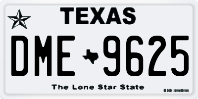 TX license plate DME9625