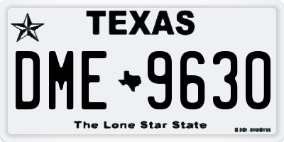 TX license plate DME9630