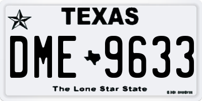 TX license plate DME9633