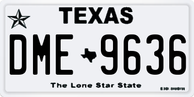 TX license plate DME9636