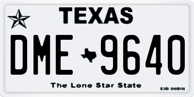 TX license plate DME9640