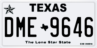 TX license plate DME9646