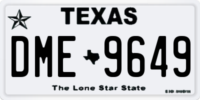 TX license plate DME9649