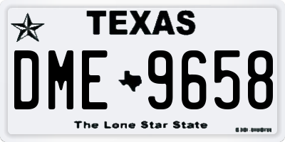 TX license plate DME9658
