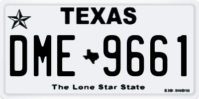 TX license plate DME9661