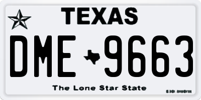 TX license plate DME9663