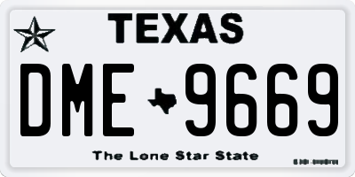 TX license plate DME9669