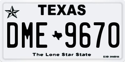 TX license plate DME9670