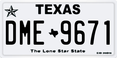 TX license plate DME9671