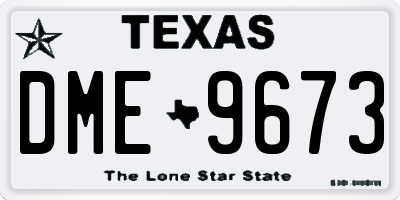 TX license plate DME9673