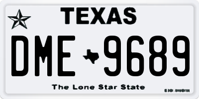 TX license plate DME9689