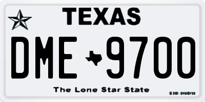 TX license plate DME9700