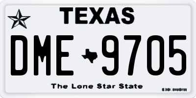 TX license plate DME9705