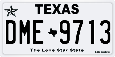 TX license plate DME9713