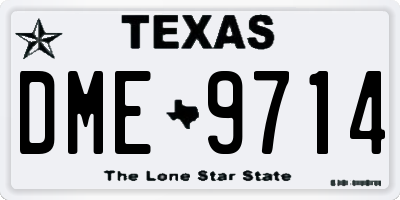 TX license plate DME9714
