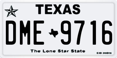 TX license plate DME9716