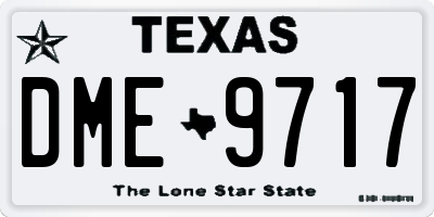 TX license plate DME9717