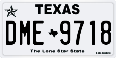 TX license plate DME9718