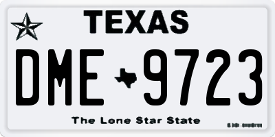 TX license plate DME9723