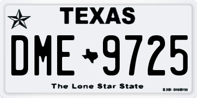 TX license plate DME9725