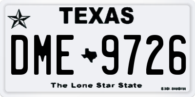 TX license plate DME9726