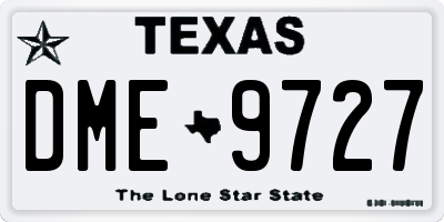 TX license plate DME9727