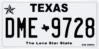 TX license plate DME9728