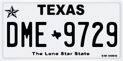 TX license plate DME9729