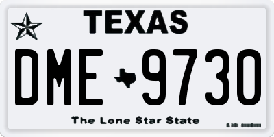 TX license plate DME9730
