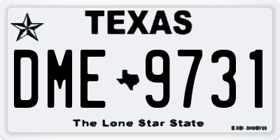TX license plate DME9731