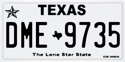 TX license plate DME9735