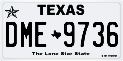 TX license plate DME9736
