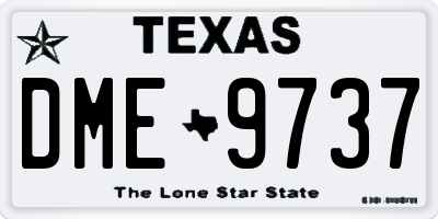TX license plate DME9737