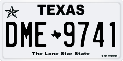 TX license plate DME9741