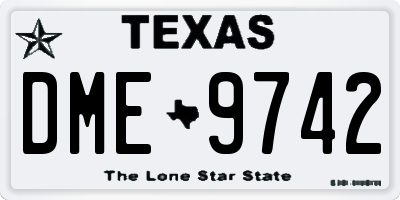 TX license plate DME9742