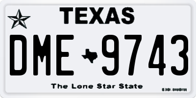 TX license plate DME9743