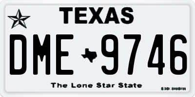 TX license plate DME9746